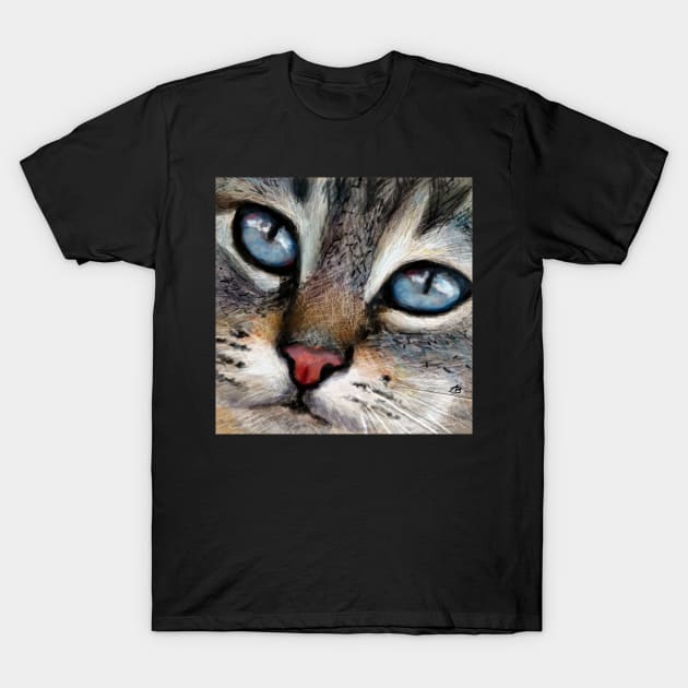 CAT - Blue Eyes T-Shirt by Angie Braun